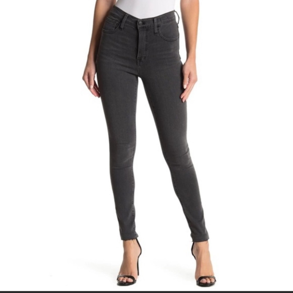 Madewell 10” High Rise Skinny Faded Black Jeans Size 24 Tall